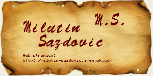 Milutin Sazdović vizit kartica